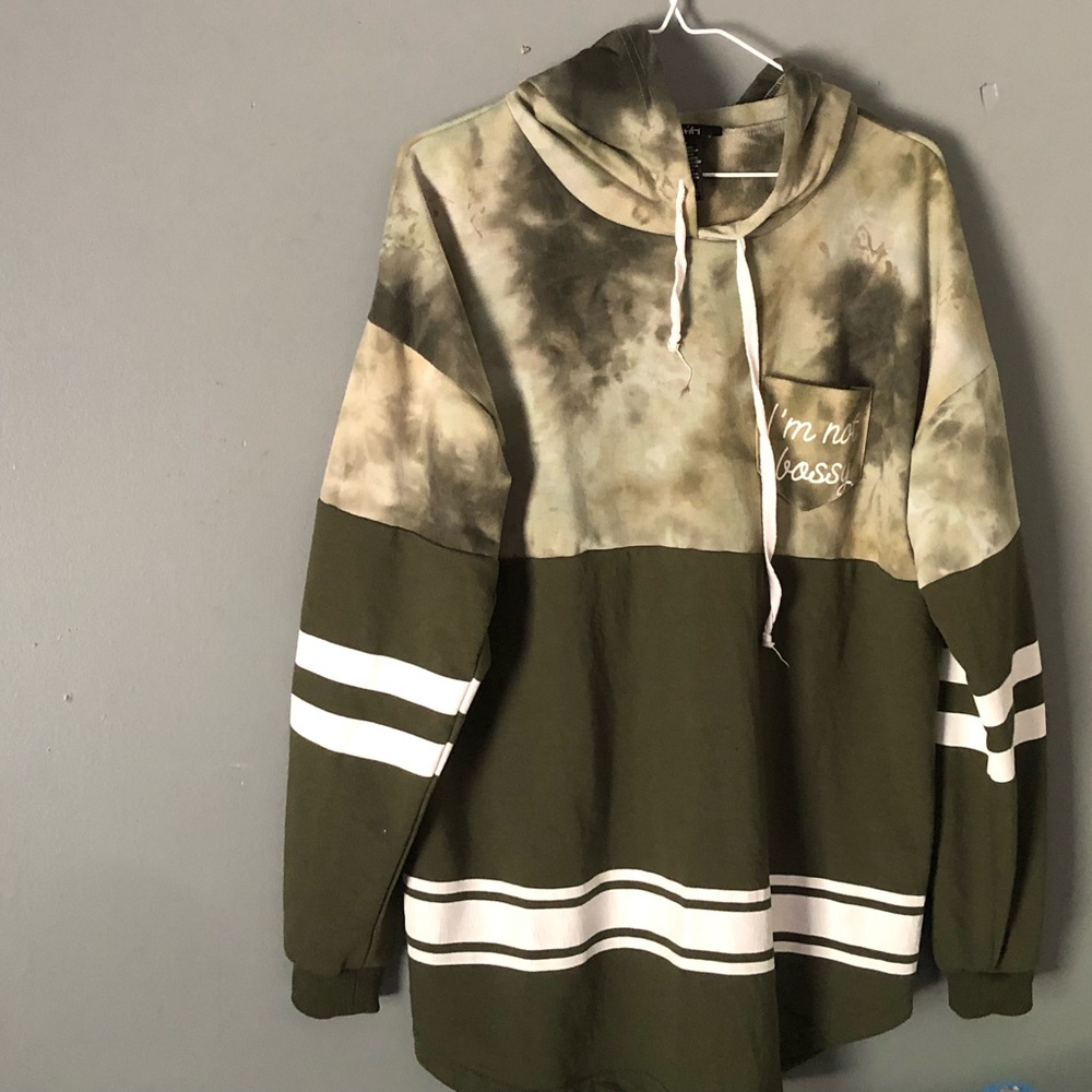 JUSTIFY Green Tye-Dye Hoodie